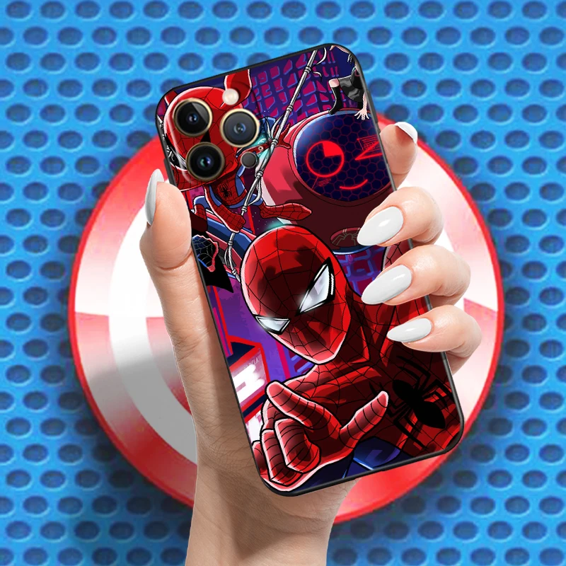 Spiderman Venom Iron Man For Apple iPhone 13 12 11 Pro Mini X XR XS Max SE 5 6 6S 7 8 Plus Phone Case Liquid Silicon Coque images - 6