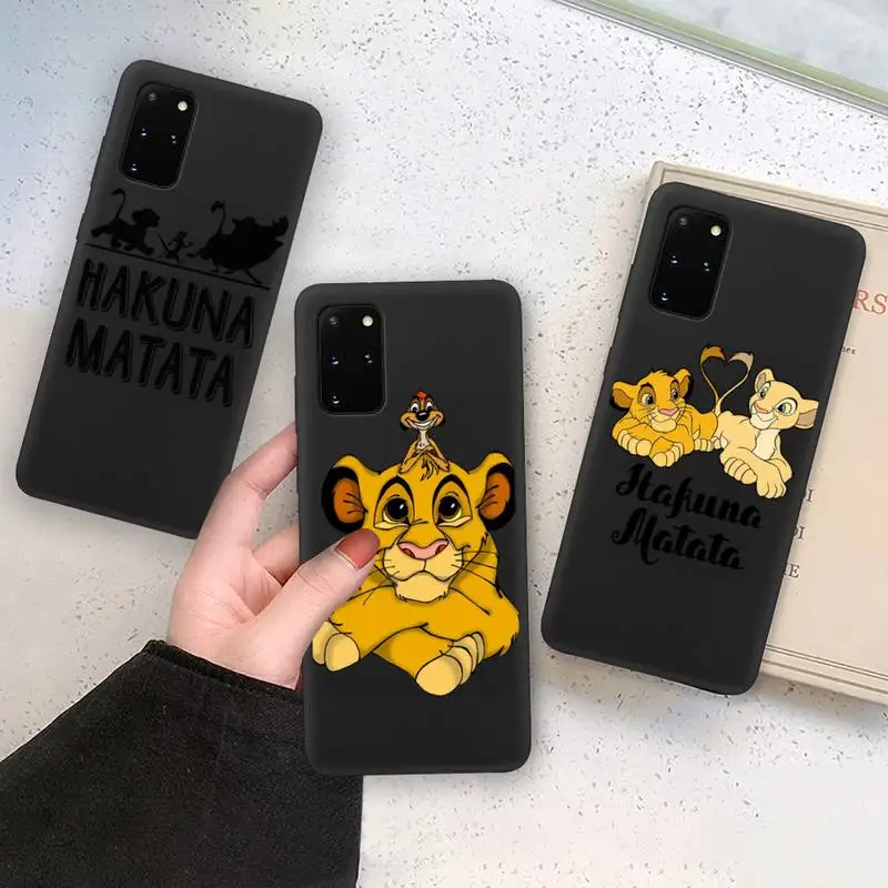 

Hakuna Matata Lion King Simba Timon Phone Case For Samsung Galaxy Note20 ultra 7 8 9 10 Plus lite M21 M31S M30S M51 Soft Cover