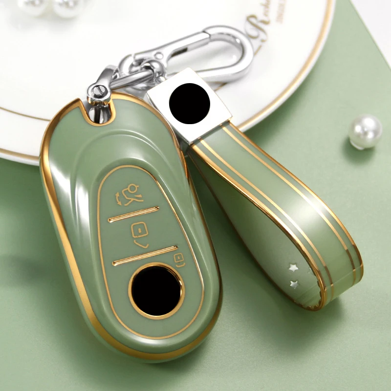 

3 Button TPU Soft Car Key Case Cover Shell For Mercedes Benz S Class W223 2020 2021 Accessories Holder Shell Keychain Protection