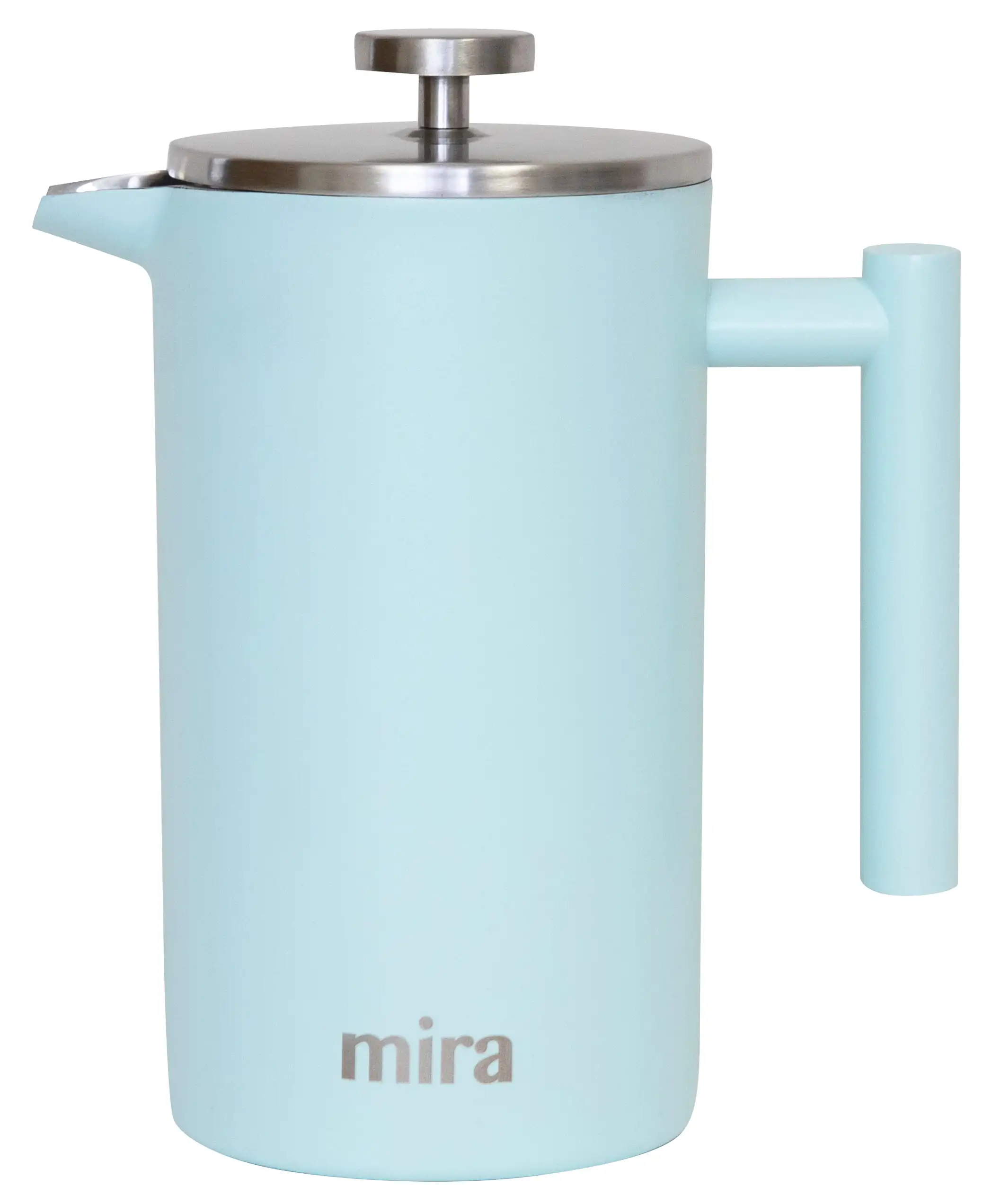 

20oz Stainless Steel Insulated French Press Coffee & Tea Maker, Pearl Blue for Camping Coffee Tea Pot Storage Bottle Cafe Tools