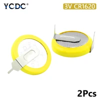 new 2x 3v soldered cr1620 battery with 2 pins for main board remote control toy mounting pinstabs single use