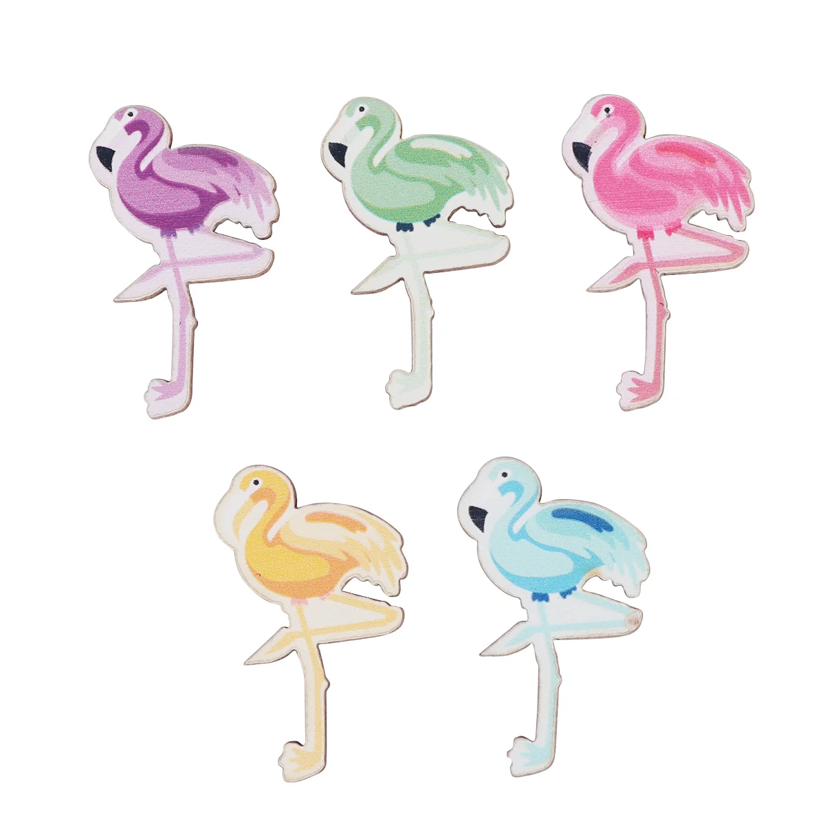 

50 шт., деревянные декоративные элементы для рукоделия (смешанные цвета)