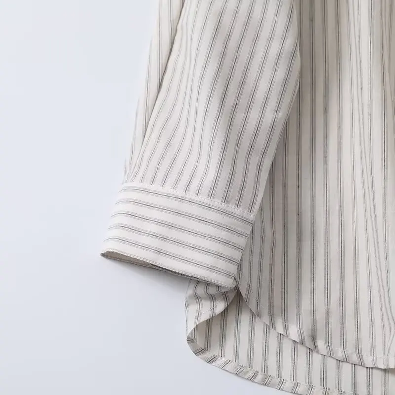 Женская новая модная свободная однобортная полосатая рубашка повседневная с