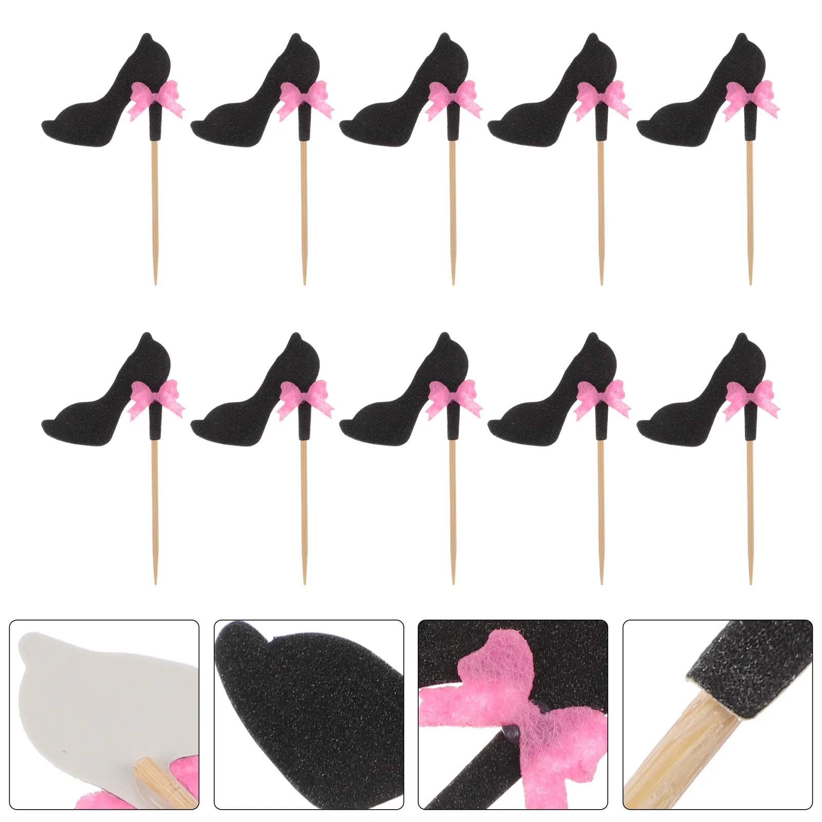 

12pcs High Heels Cupcakes Toppers Chic Cake Decors Cupcakes Toppers for Shop Party