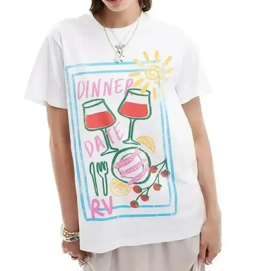 Oversized T-Shirt Hip Hop Women T Shirt Clothes Kanji Print Tshirt Short Sleeve Loose Streetwear Harajuku Tops Y2k Tees