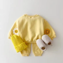 Melario Korea Baby Boys Clothing Sets Spring Autumn Cotton Clothes Children Sweatshirt Baby Girls Pullover Tops  Pant Suits 2PCS