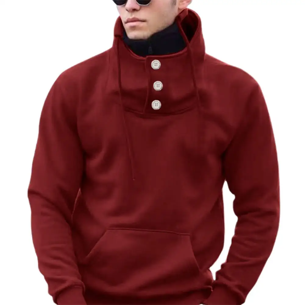 

2021 Men's Pullover Fashion Plain color long sleeve fall/winter pullover casual sweatshirt