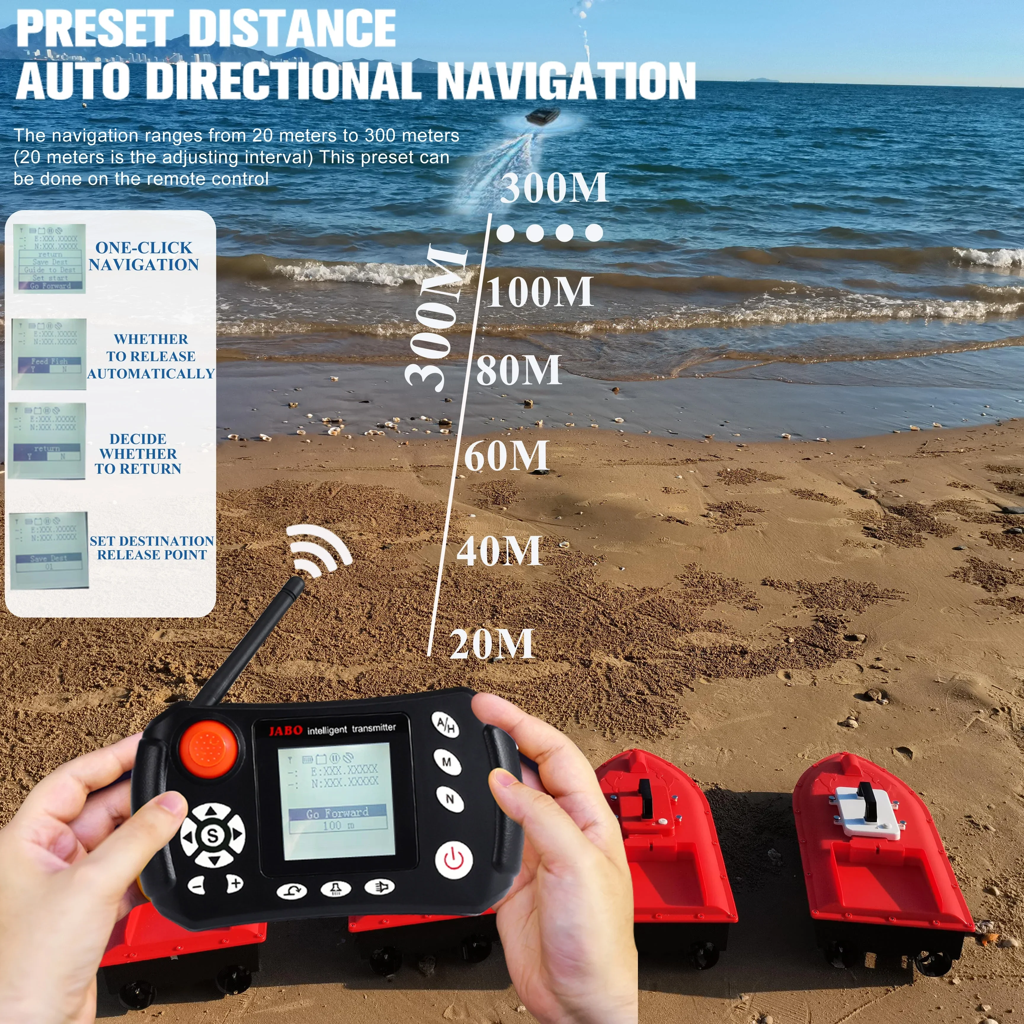 Jabo Dolphin Smart RC Surfer GPS Лодка для рыболовной приманки со штифтом спуска лески и