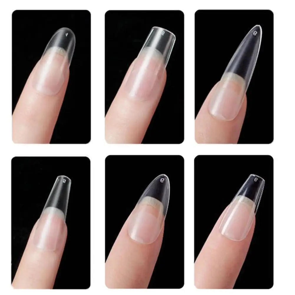 

120pcs Press on False Nails Extended Fake Nails Coffin Semi-Frosted Full Cover Short Nail Gel X Tips Capsule Art Accessory Tool