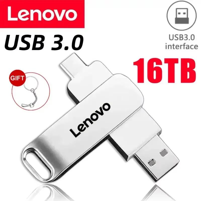Lenovo 16TB USB Flash Drives 2TB Высокоскоростной флэш-накопитель 1TB 3.0 Флэш-диск 4TB