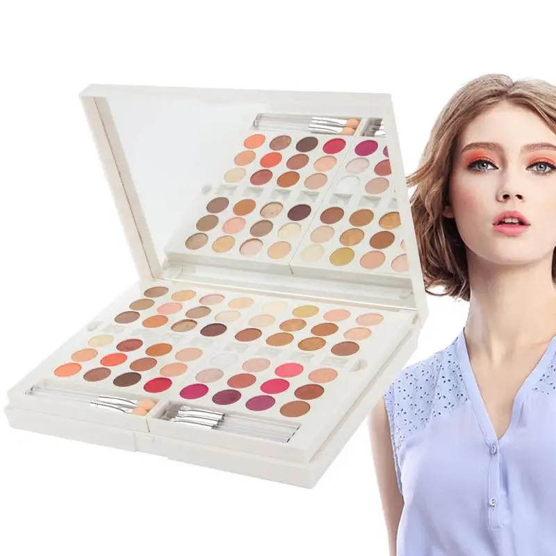 

Eyeshadow Palette And Brush Set 69 Shades High Pigmented Eye Shadow Palette Removable Makeupp Palettes With Mirror & Brushes For