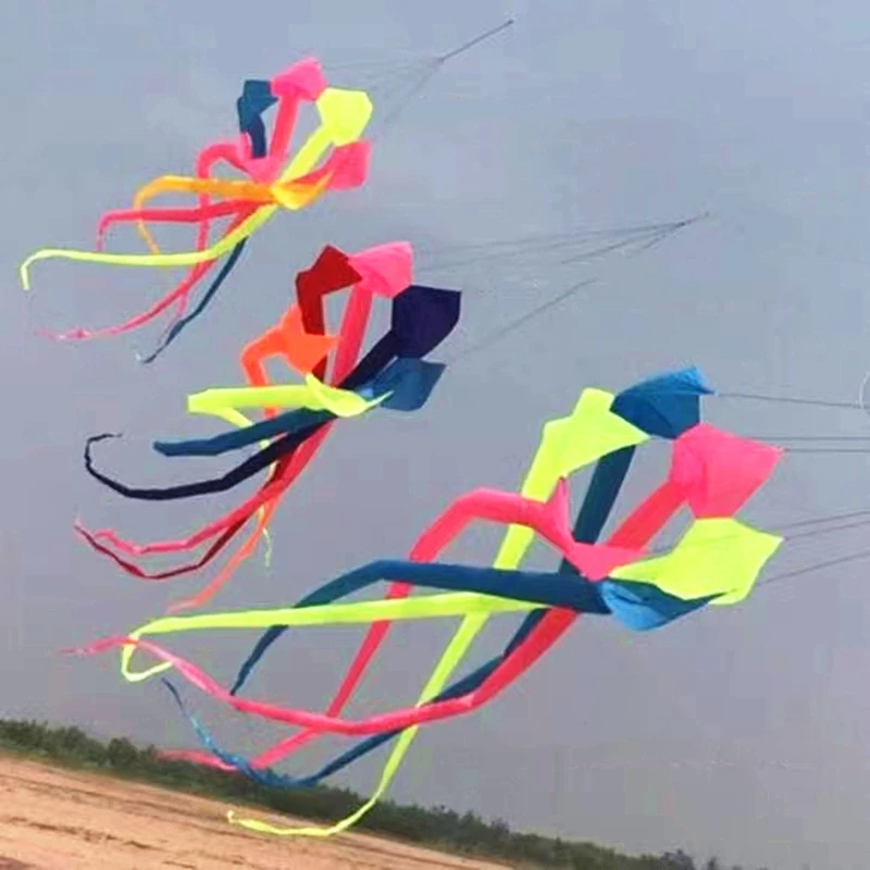 Бесплатная доставка 6 м Радужный змей с ветровым носком летающий для взрослых