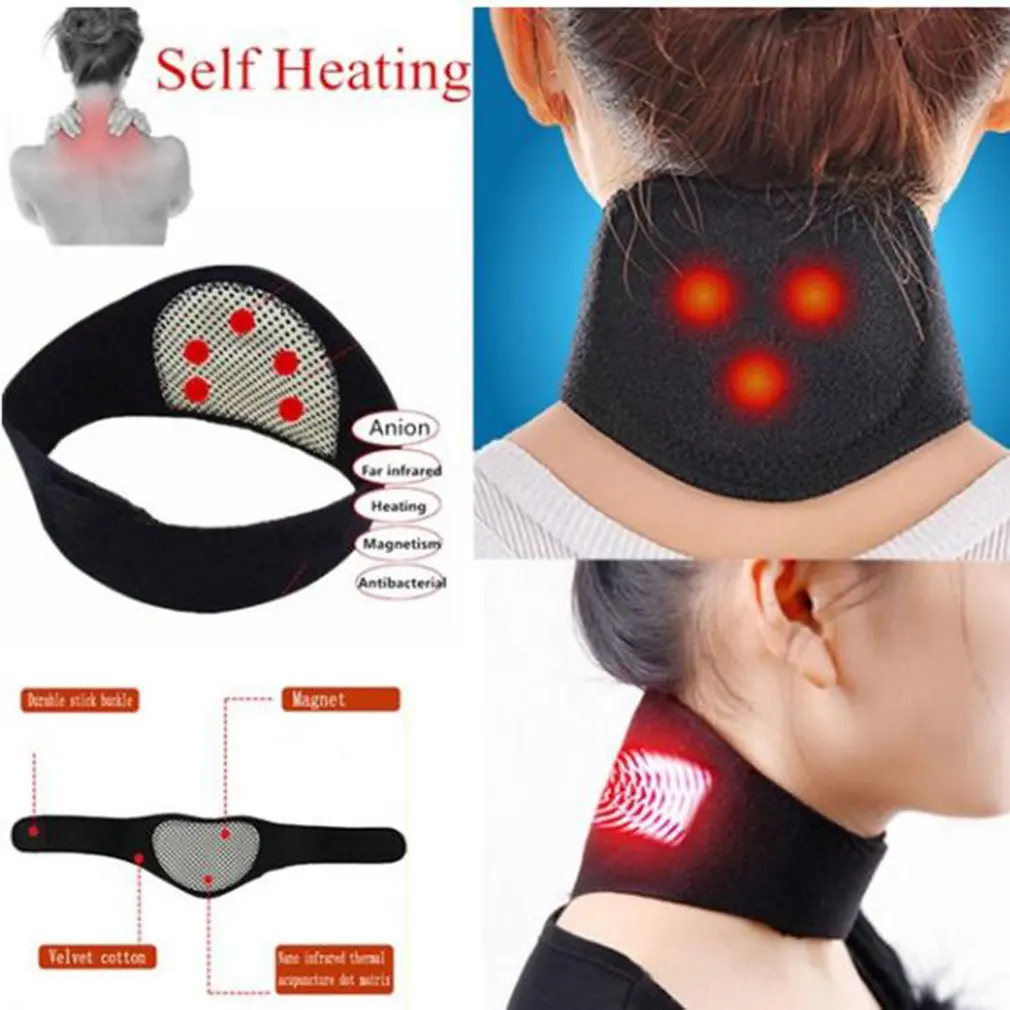 

Neck Belt Tourmaline Self Heating Magnetic Therapy Neck Wrap Belt Brace Pain Relief Cervical Vertebra Protect Health Care