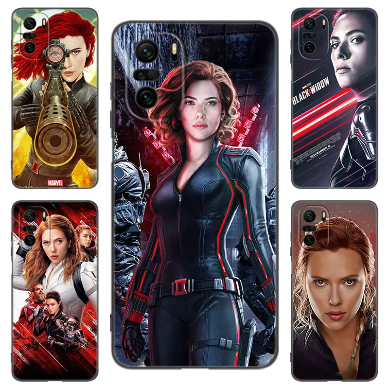 Marvel Black Widow Silicone Phone Case For Xiaomi POCO X3 X4 NFC F4 GT F5 F6 M4 M6 X5 X6 NEO Pro 5G M5