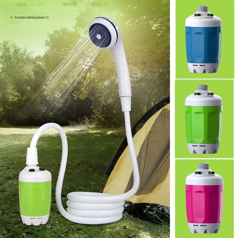 

Portable Camping Shower Kit Outdoor Waterproof Camp Shower Bath Pump 5000mAh USB Rechargeable Battery Stable Water Flow D7YA
