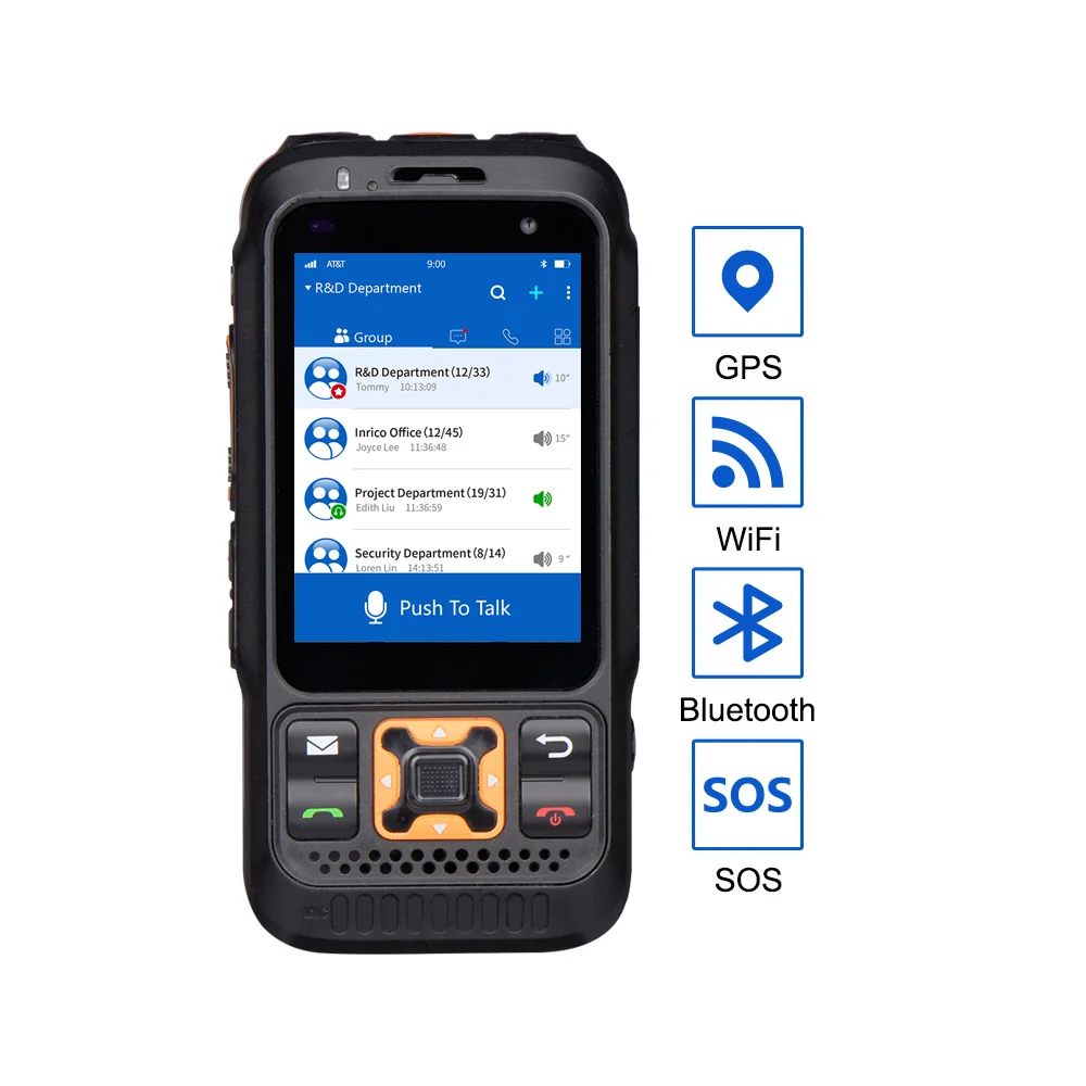 

Портативная рация CAMORO Zello S100 4G, двусторонняя радиосвязь с камерой, NFC, сенсорным экраном и GPS-устройством