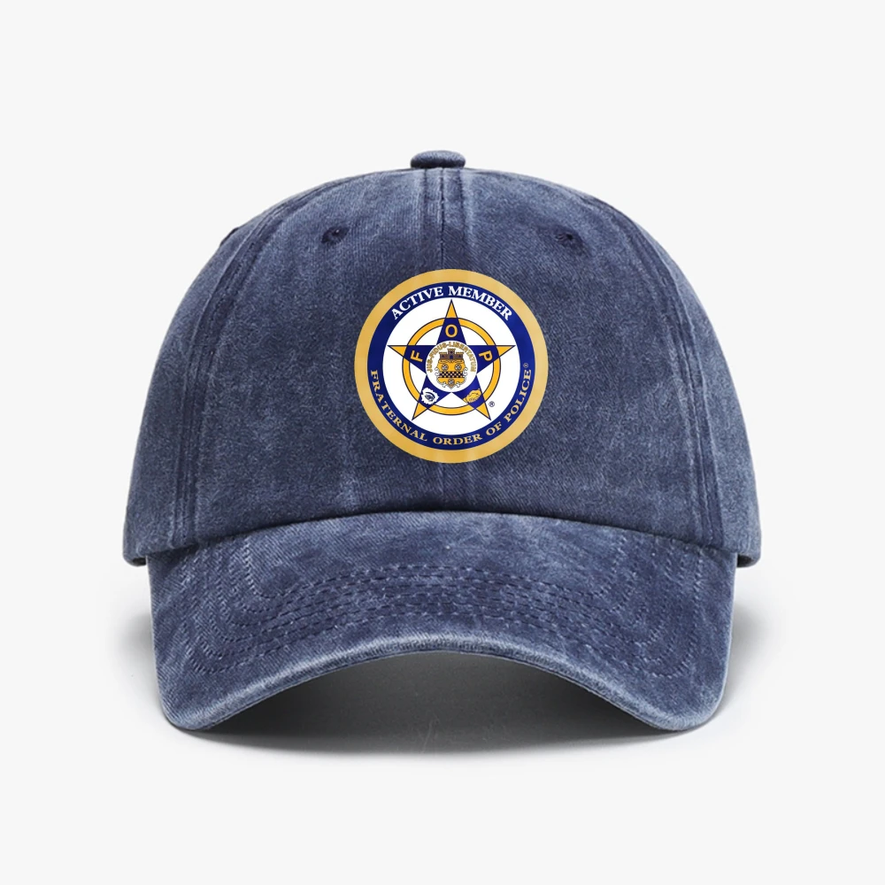 Фото Бейсболка FRATERNAL ORDER OF POLICE, летняя джинсовая кепка в стиле ретро, мягкая джинсовая кепка с эффектом потертости, модная повседневная регулируемая кепка унисекс, солнцезащитная кепка №3