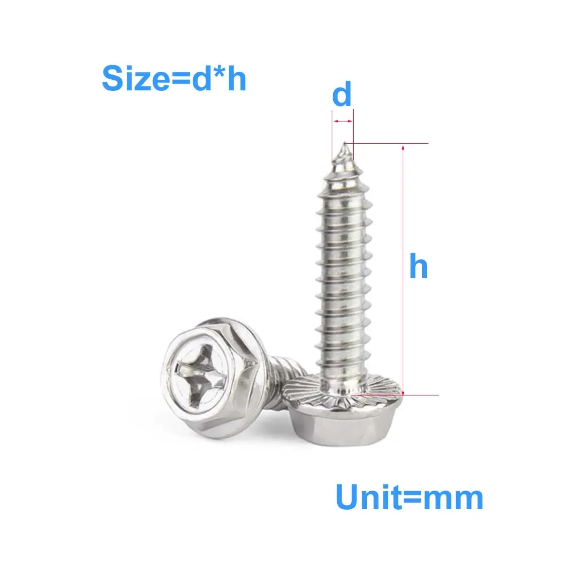 

Саморезы из нержавейки 304 с шестигранным фланцем M3M4M5M6