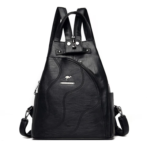 Женский рюкзак из мягкой кожи с защитой от кражи, вместительный многофункциональный дорожный рюкзак через плечо, 2022