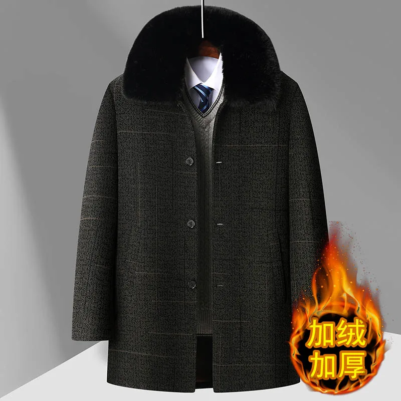 2024 новый стиль мужское модное шерстяное пальто зимнее классическое повседневное
