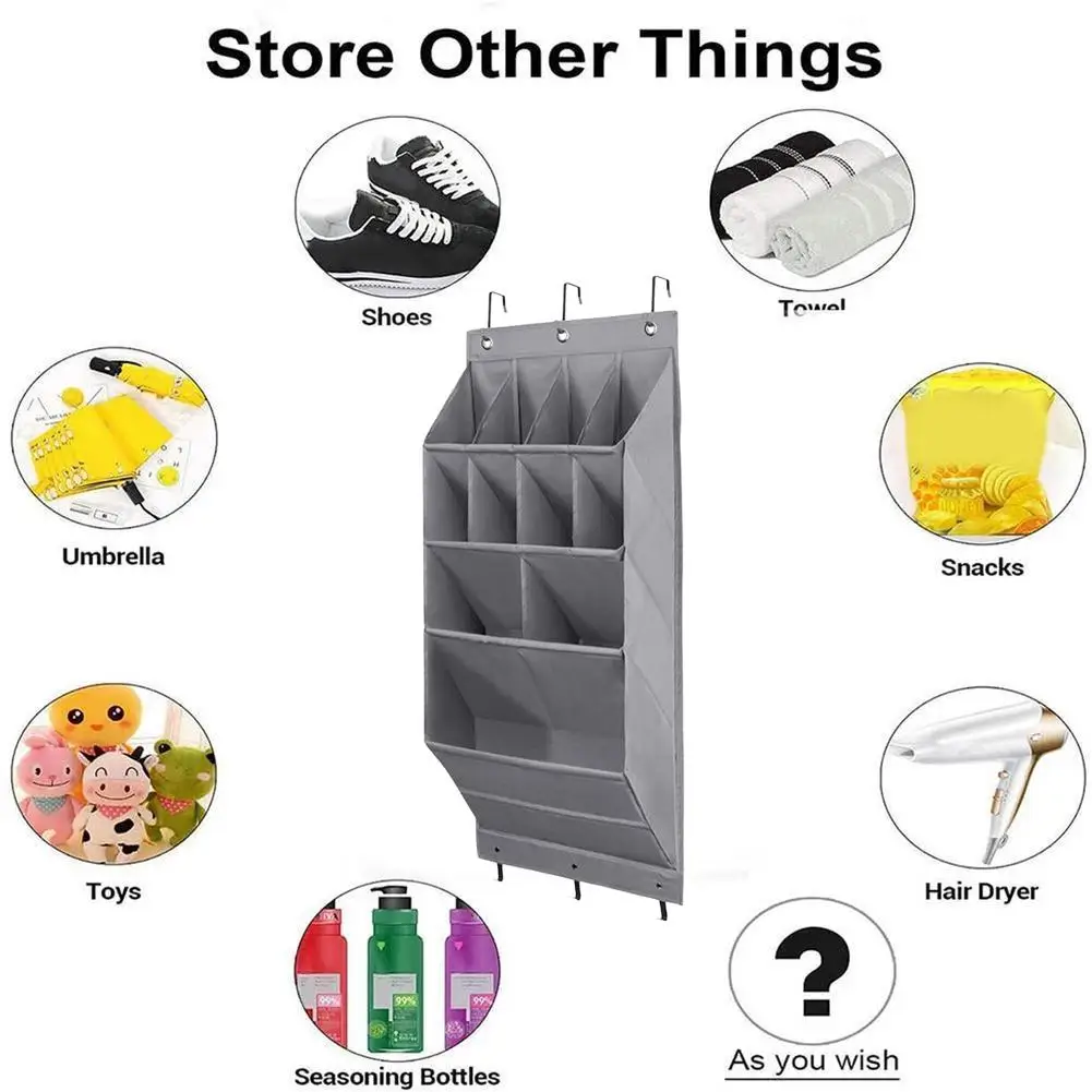 

NEW Wall Mounted Shoe Bag With Hooks Multipurpose Space Saving Multi-layer Storage Hanging Bag Organizer