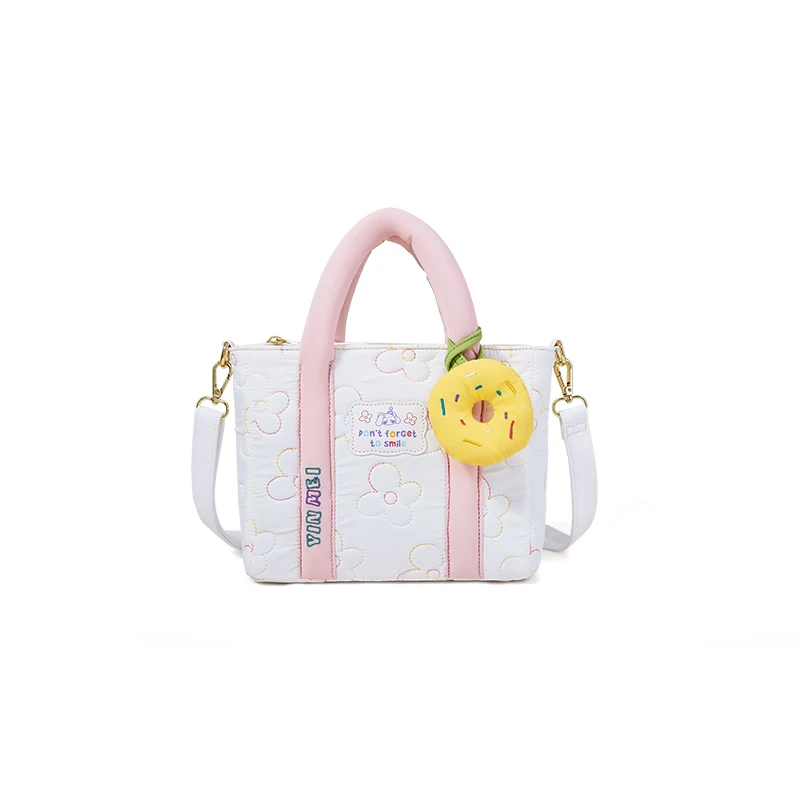 

Plush Small Bag Girl Cute Crossbody Bag Embroidery Thread Flower down Handbag Shoulder Small Square Multipurpose bag