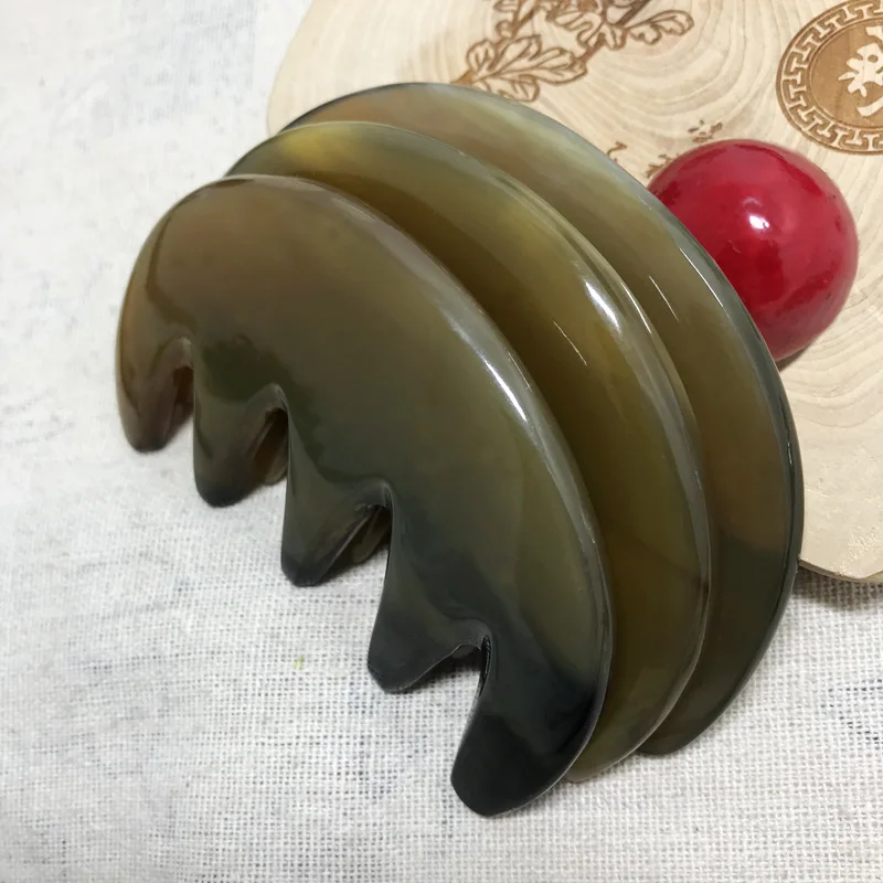 

Natural Horn Massage Comb Wide Teeth Scalp Meridian Scraping Head Acupoint Massage Relax Tool Acupuncture Therapy Anti-Static