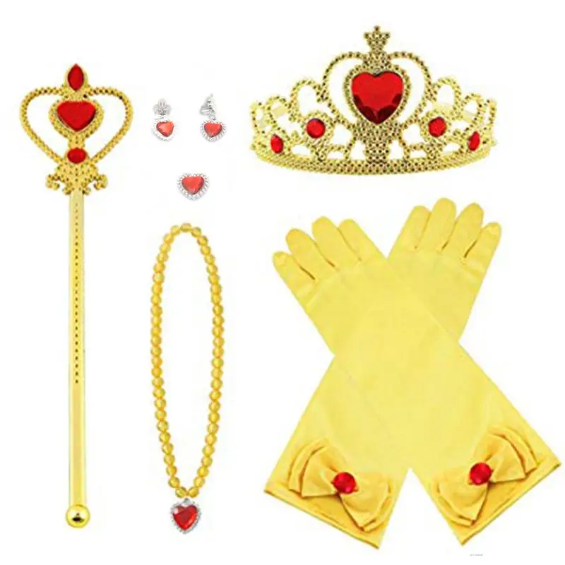 

Girls Elsa Accessories Gloves Wand Crown Jewelry Set Elsa Wig Braid for Princess Dress Clothing Cosplay Snow Queen 2 Accessories