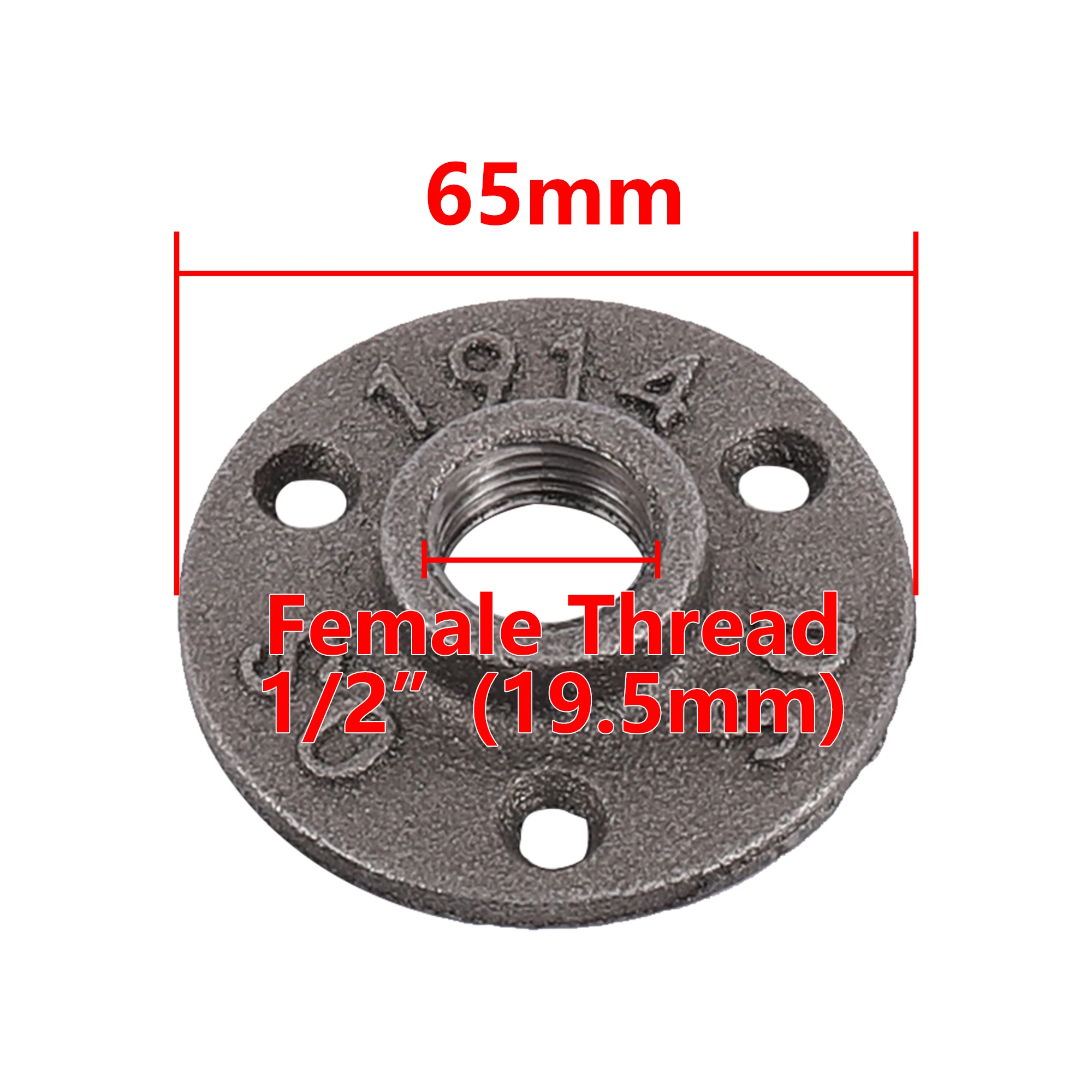 

Декоративный фланец из чугуна черный 1/2" 3/4" 1"