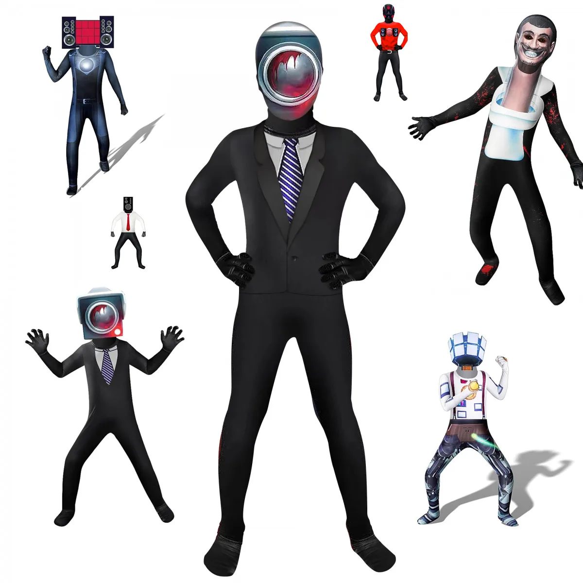 

Лидер продаж, костюм унитаза скибиди для взрослых и детей, ТВ, мужской динамик, смешная одежда на Хэллоуин, карнавал, искусственная талисман