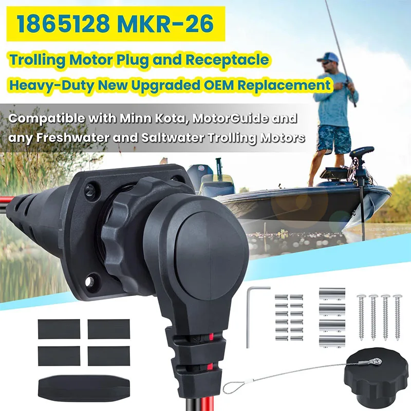 Фото Разъем и розетка MKR-28 для троллинговых моторов Minn Kota, быстроразъемные морские электрические разъемы, совместимые с проводами 1–10 AWG №2