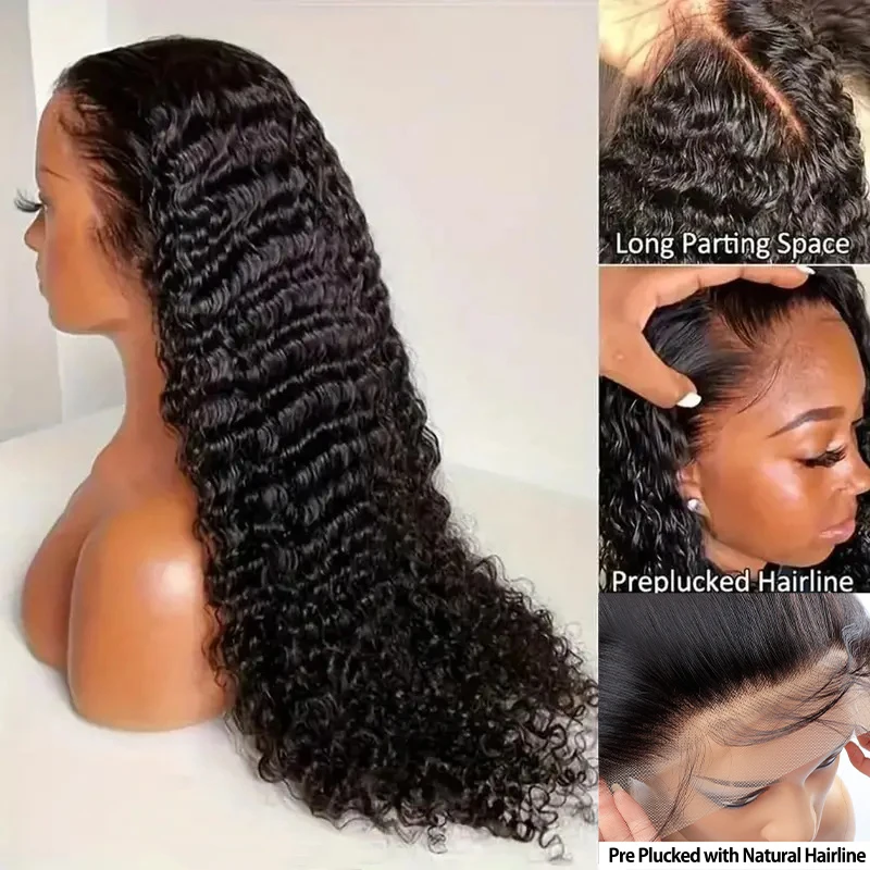 32 дюйма 250% плотность 34 вьющийся парик 13X4 HD прозрачные кружевные фронтальные