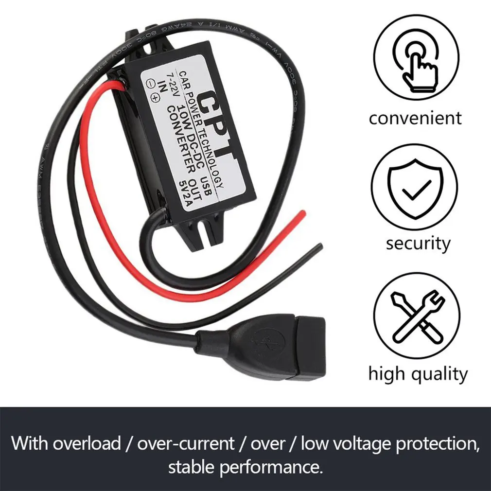 

5 Types Car Power Technology Charger DC Converter Module Single Port 12V To 5V 3A 15W with Micro USB Cable Durable