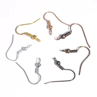 100pcslot iron ear hook clasp with beads hooks earrings jewelry findings supplies components for diy jewelry making accessories