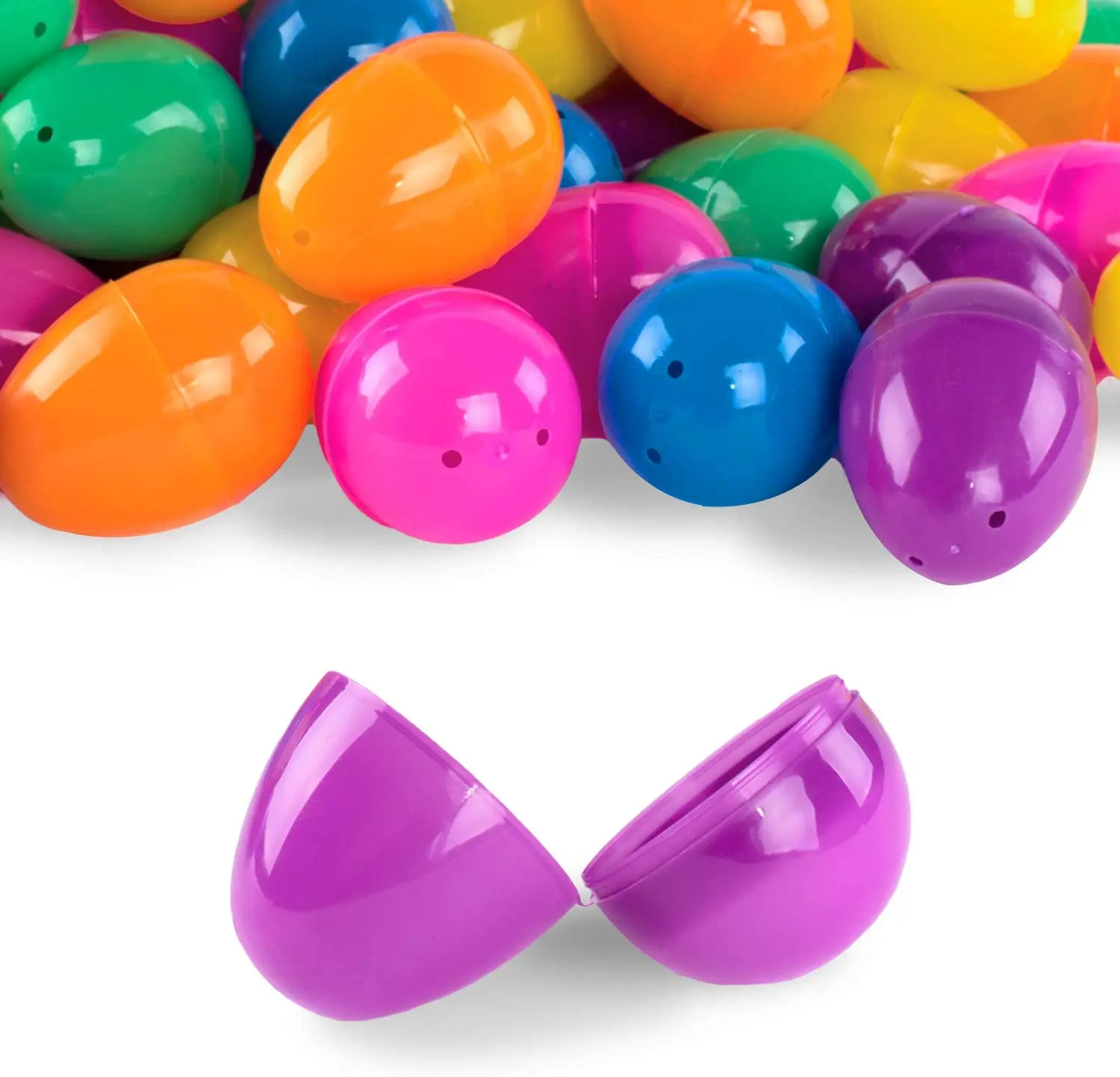 

24/12Pcs Fillable Easter Eggs Plastic Colorful Easter Eggs Easter Candies Chocolate Gift Toys Boxes Egg Shape Easter Decor 5.5cm