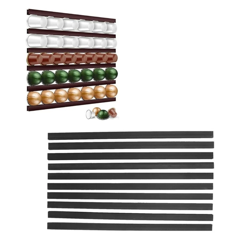 

10 Pcs Coffee Pods Holder Capsule Storage Rack DIY Adhesive Strips Holder for Coffee Pods Storage Espresso Supplies