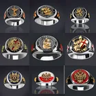 Новинка 2022, мужское кольцо в стиле ретро с логотипом фремазон, двухстороннее кольцо из металлического сплава с изображением орла, Льва, черепа, Креста