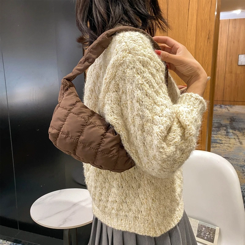 Модные хлопковые женские сумки на ремне Space Pad зимние нейлоновые сумки-шопперы