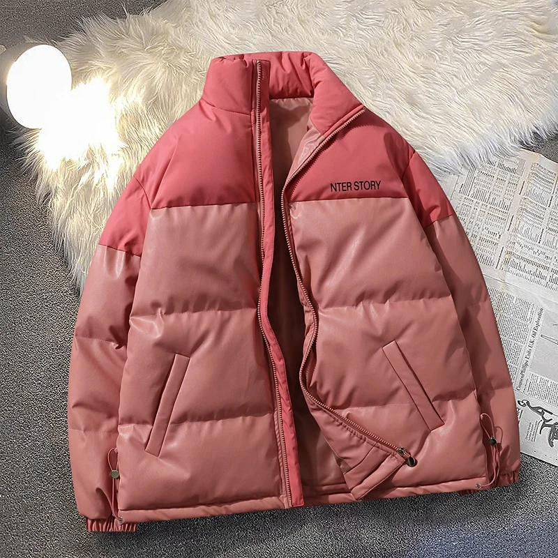 Мужчины PU кожаные парки толстые теплые пальто Winter Jacket Men New Men's Thickened Cotton Jacket Roupas Masculinas Coats Men