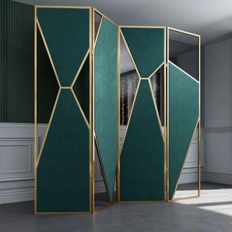 

Luxury small apartment living room screen partition online celebrity decorative folding movable seat screen Nordic simple