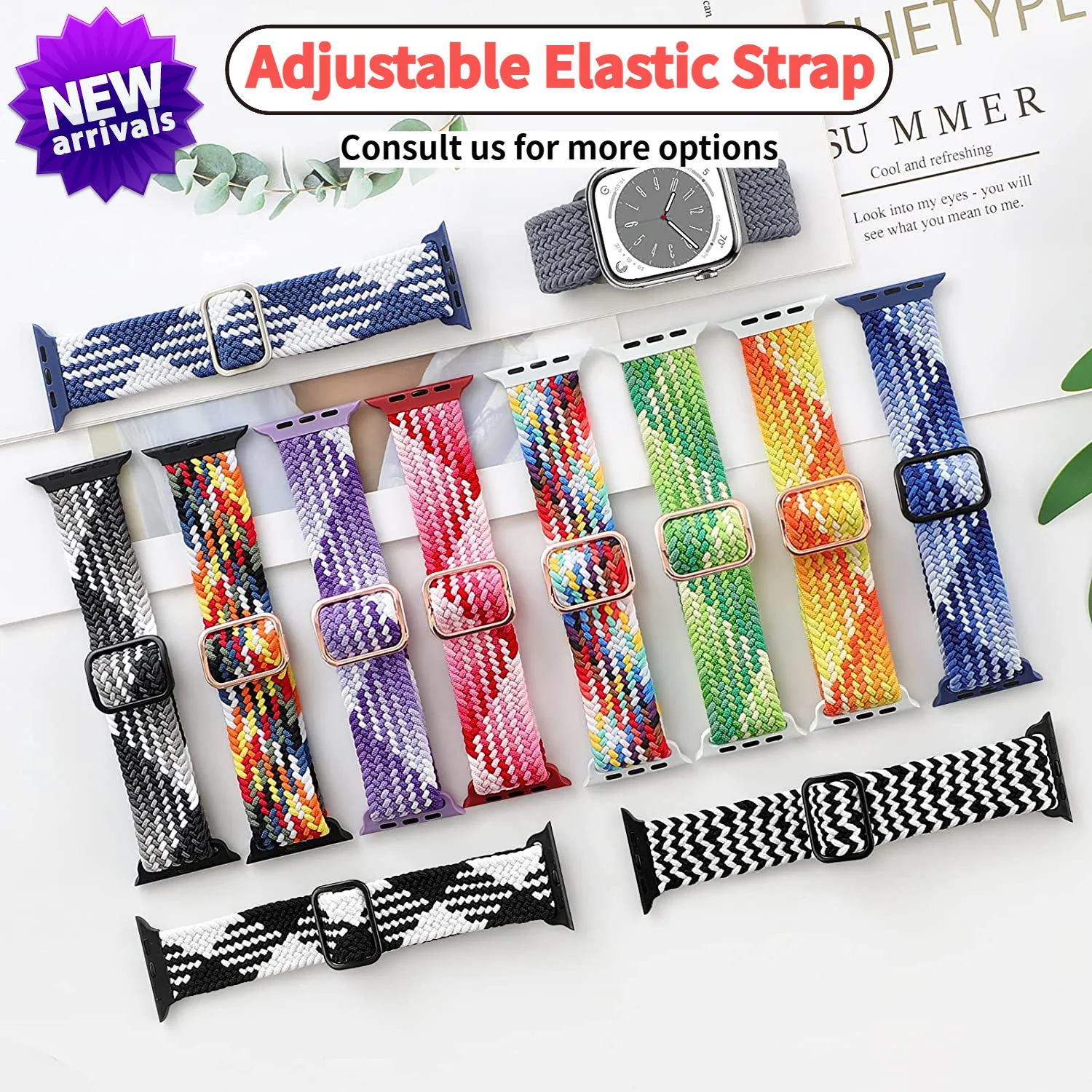 Nylon Strap For Apple Watch Band 41mm 44mm 45mm 40mm 42mm 38mm 49mm Elastic Sport Solo Loop Bracelet iWatch Series 8 7 6 5 se 4 images - 6