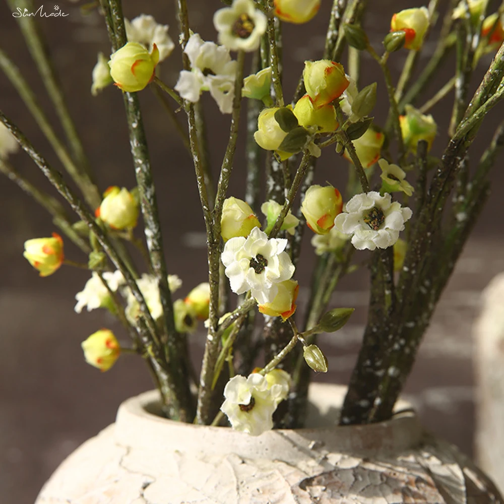 SunMade яркие цветущие персиковые бутоны ветки крошечные шелковые искусственные