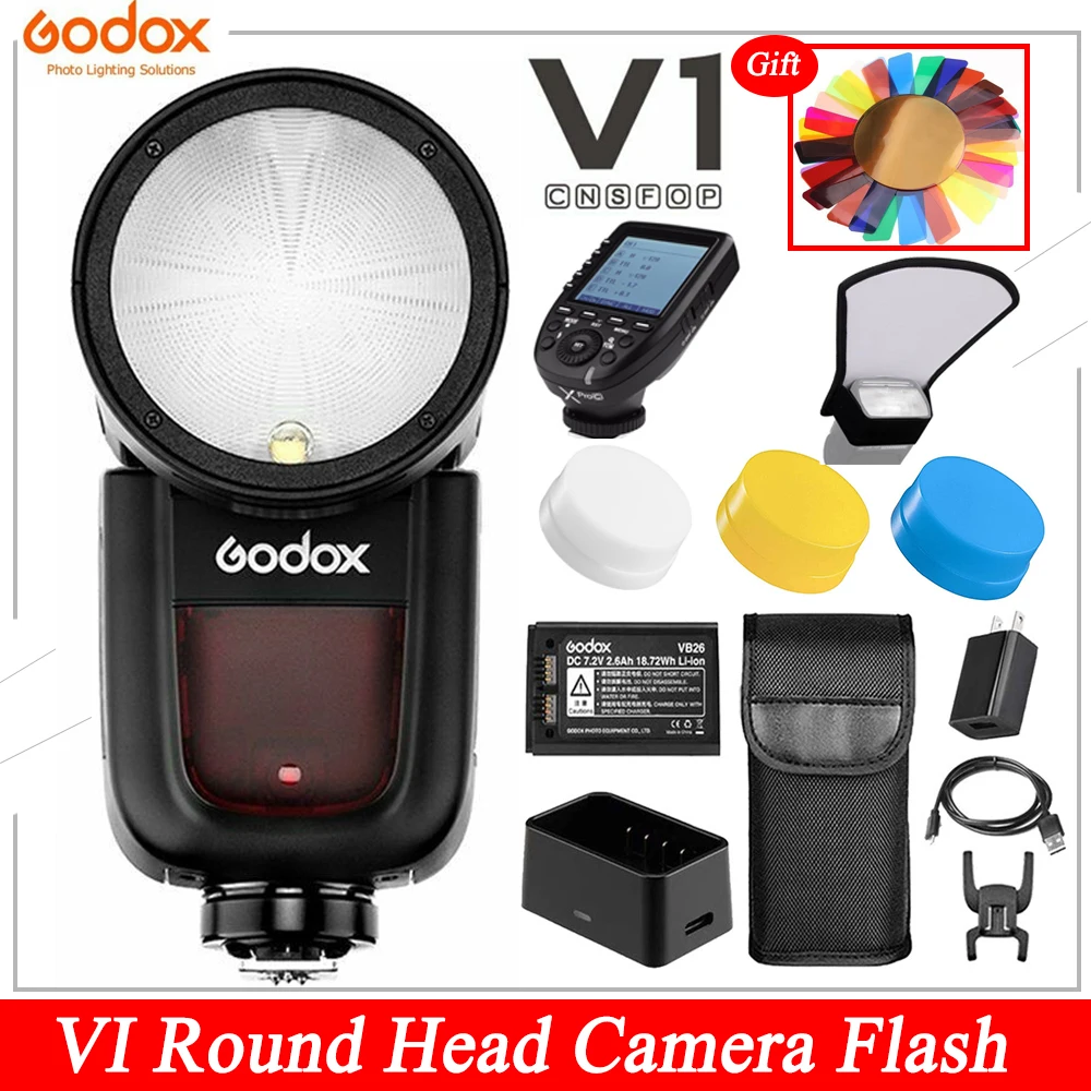 Godox V1 Flash Speedlight V1C V1N V1S V1F V1O V1P TTL HSS Round Head Camera Speedlite for Canon Nikon Sony Fuji Olympus Pentax