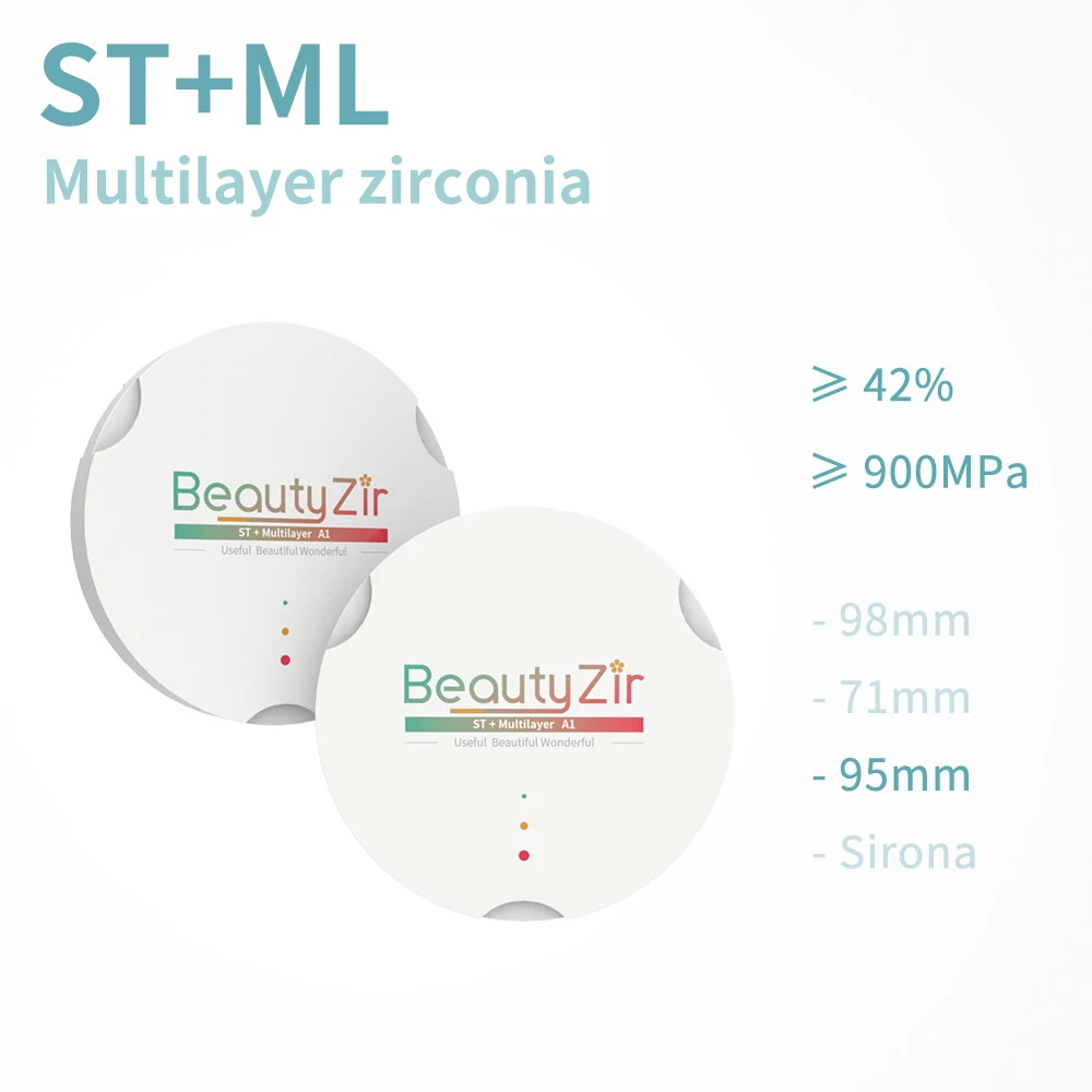Dental Zirconia Blocks St+Ml 9514mm Super Translucency Multilayer Zirkonzahn  Cad Cam