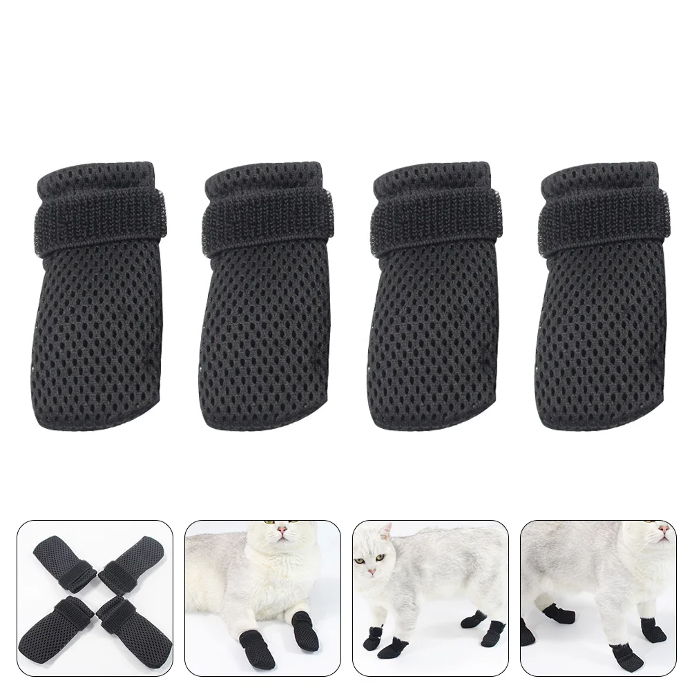 

4 Pcs Soft Nail Caps Injecting Cat Paw Shoes Esthetician Supplies Anti Scratch Cat Shoes Grooming Cat Accessories Mittens Kids