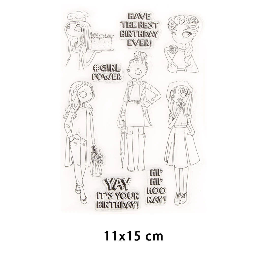 

New Arrivals Girls Clear Stamps for DIY Scrapbooking Crafts Stencil Fairy Rubber Stamps Card Make Photo Album Decoration