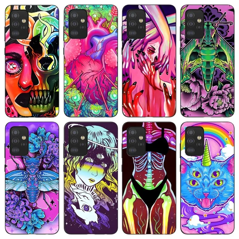 Чехол для телефона с рисунком скелета для Samsung Galaxy S6, S7, S8, S9, S10, S21, S22 Plus, ультрамягкий черный чехол для телефона