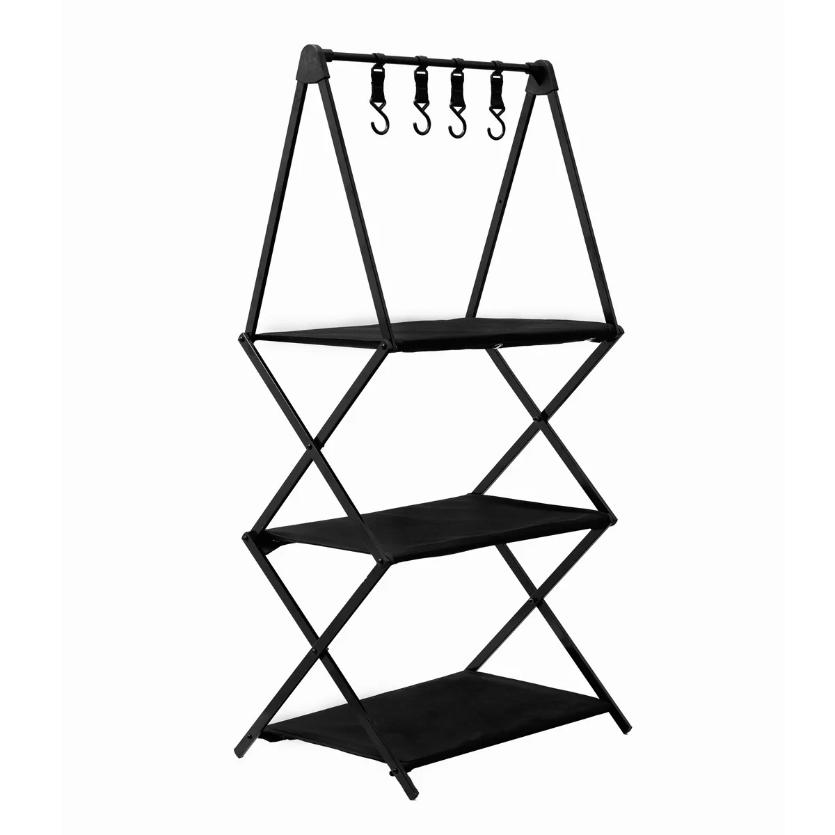 Outdoor camping black two-story three-story shelving