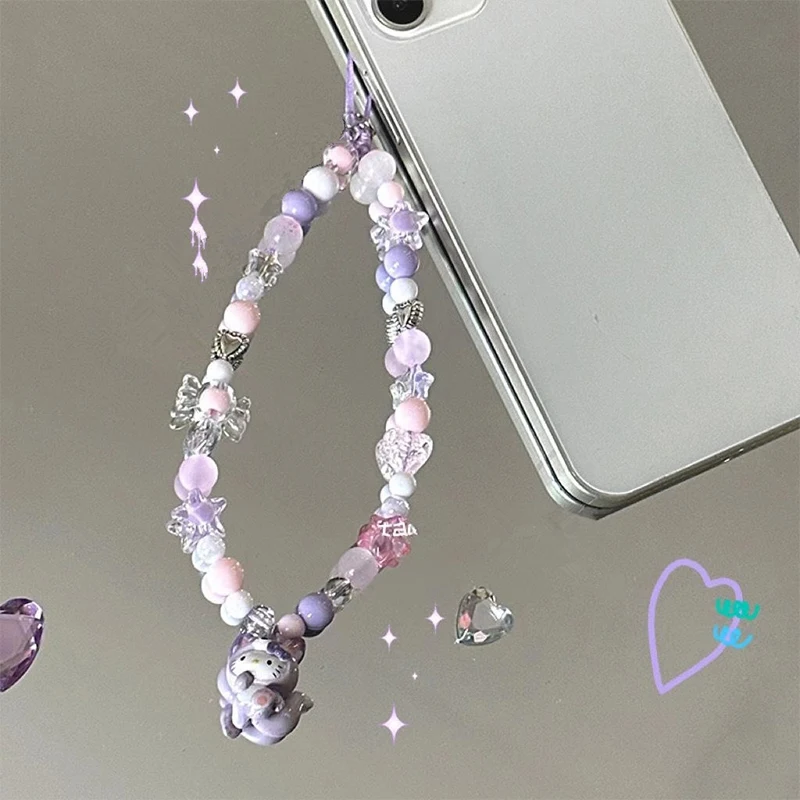 Милый кулон Kuromi шнурок милая цепочка для телефона ремешок на запястье девушек