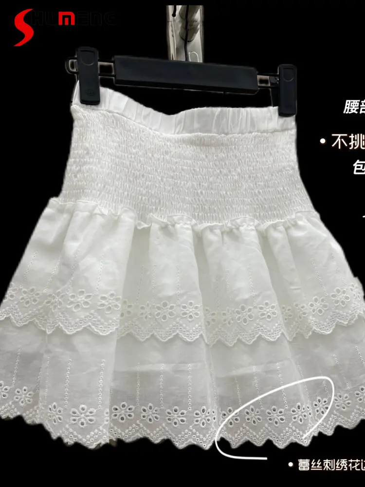 

Women's Spring and Summer Lace Embroidered Lace Short Skirt 2023 New Cute Woman A- Line Cake Flab Hiding Half-Length Pettiskirt